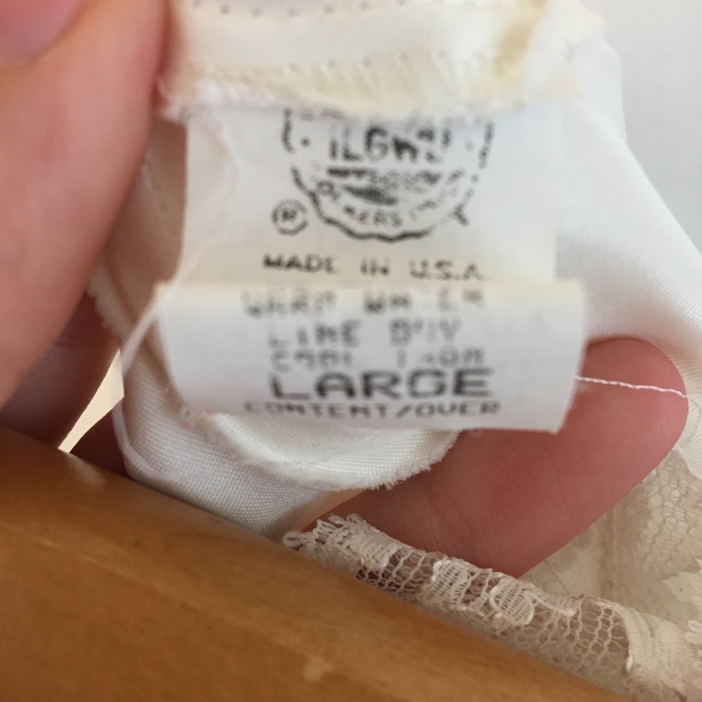 SOLD Vintage Dior White Satin Floral Nightgown L - Picture 7 of 8